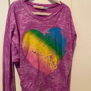 Heart Purple super soft crop shirt
